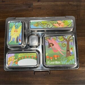 PlanetBox Stainless Steel Lunchbox 5 Compartment Bento Box Fairy Magnets 4513